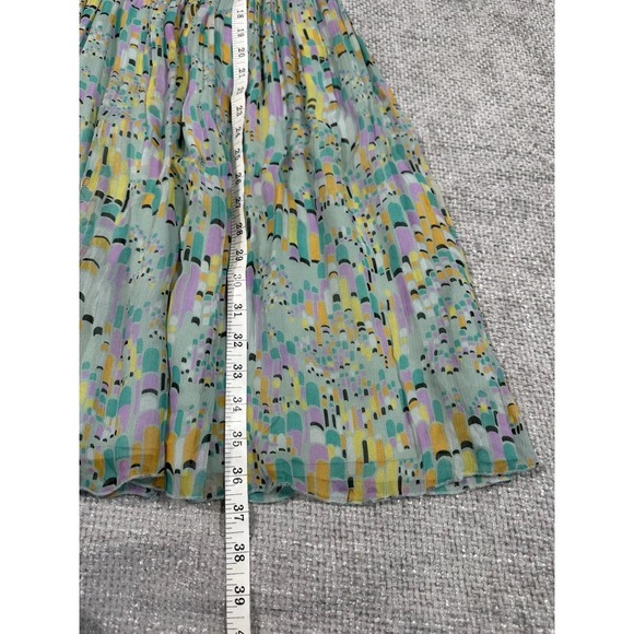 Vtg Y2K Anna Sui Anthropologie Dress Womens M Printed Silk Art Deco Read - Picture 7 of 16